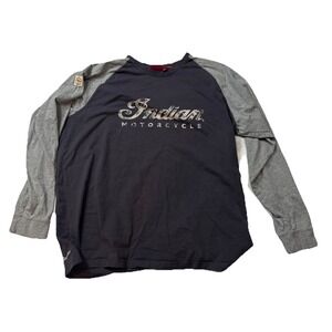 INDIAN MOTORCYCLE MENS RAGLAN LONG SLEEVE TEE 3 XL